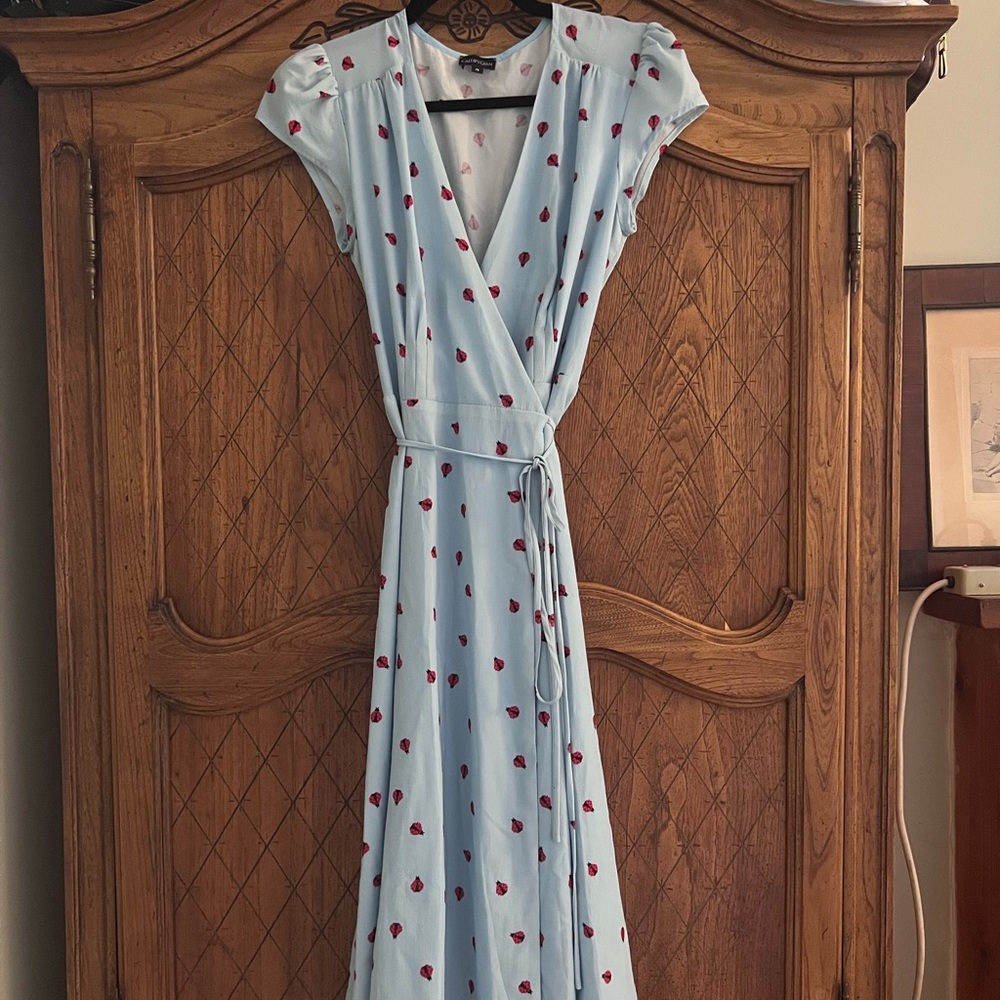 Callipygian ladybug wrap dress